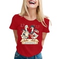 thumbnail image 6 of T Shirts for Womens Short Sleeve Crewneck Tops Cartoon Print Casual Summer Fun Daily Tees Red XL, 6 of 6