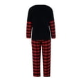 thumbnail image 4 of Yuemengxuan Christmas Family Matching Pajamas, Deer Print Long-Sleeve Tops with Plaid Pants, 4 of 9