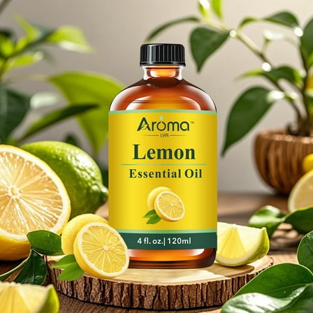 AromaLya 120ml Lemon Fragrance Oil | Zesty Citrus Scented Oil for Diffusers & Home | Bulk Size Uplifting Aroma