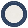 thumbnail image 2 of SAFAVIEH Braided Celinda Solid Polyester Reversible Area Rug, Ivory/Navy, 3' x 3' Round, 2 of 7