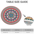 thumbnail image 3 of Tablecloth Abstract Mandala Design Waterproof Elastic Round Cover with Back for Spiritual and Meditation Rooms, 3 of 3
