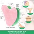 thumbnail image 2 of 1 herramienta de masaje Gua Sha, tabla Guasha para cara y cuerpo, herramienta facial Gua Sha de piedra de jade natural, masajeador facial para terapia de acupuntura tradicional, salud diaria antienvejecimiento (verde) JM, 2 of 5