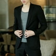 thumbnail image 3 of sunsanly Lapel Long Sleeve Flap Pockets Buttons Closure Men Blazer Spring Autumn Solid Color Suit Jacket, 3 of 8