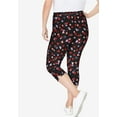 thumbnail image 2 of Woman Within Plus Size Stretch-Cotton Knit Pull-On Printed Capri Leggings, 2 of 4