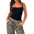 thumbnail image 1 of Chaleco Túnica Básico Chaleco tipo túnica básico para mujer, top sin espalda con tirantes finos, atuendo diario (negro M) Cgtredaw Para estrenar, 1 of 1