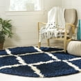 thumbnail image 3 of SAFAVIEH Dallas Logan Geometric Shag Area Rug, Navy/Ivory, 6' x 6' Round, 3 of 6