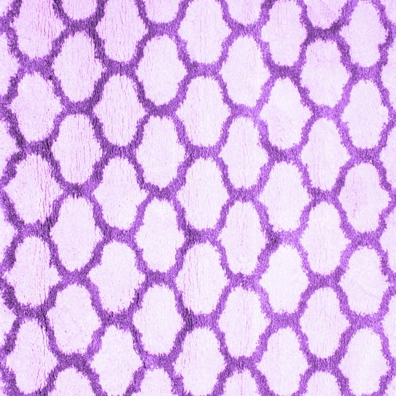Ahgly Company Indoor Square Trellis Purple Contemporary Area Rugs, 8' Square