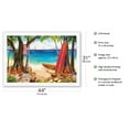 thumbnail image 2 of Beach Dreams - Hawaiian Beach Party - Ukuleles Surfboards - From an Original Hawaii Watercolor Painting by Peggy Chun - Fine Art Rolled Canvas Print 27in x 40in, 2 of 4