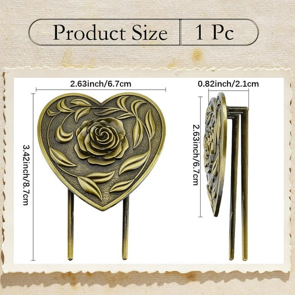 Vintage Book Clips Heart Love Metal Antique Bronze Bookmark Free Your Hands Page Open Holder for Journals Books Birthday Gift for Book Lovers Office Workers Readers Writers While Writing