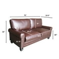 thumbnail image 2 of Serta Copenhagen 73" Rolled Arm Sofa with Removable Covers Chestnut Brown, 2 of 5