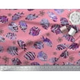 thumbnail image 3 of Soimoi Moss Georgette Fabric Coral & Textured Fish Ocean Fabric Prints by Yard 42 Inch Wide, 3 of 3