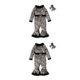 thumbnail image 4 of Injueey Traje de Navidad para niñas, traje de Navidad cálido con fondo de campana para festival, conjunto de ropa para fotografía, leopardo Estampado de leopardo 90 yardas 2piezas, 4 of 6