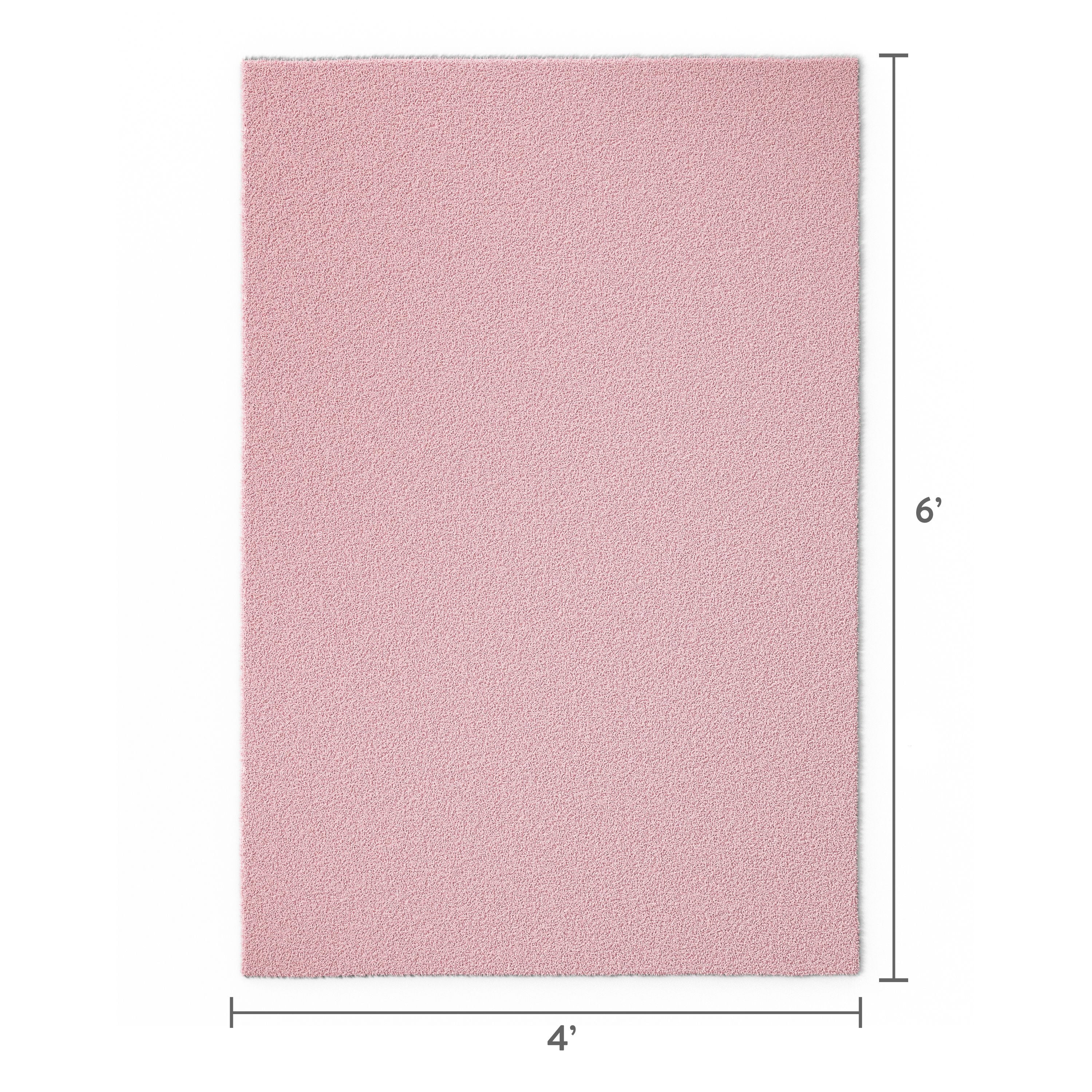 Mainstays Kids Tufted Light Pink Shag Washable Area Rug, 4' x 6'