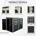 thumbnail image 6 of 4x8ft Black Resin Storage Shed - Waterproof Outdoor Shed with Lockable Doors & Two Windows - Includes Floor for Patio/Yard/Lawn, 6 of 13