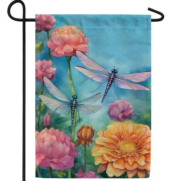 America Forever Spring Dragonflies Garden Flag 12.5 x18 inch Double Sided Spring Summer Floral Garden Flag for Outdoor Dragonfly Flag Yard Decoration