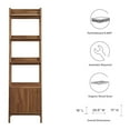 thumbnail image 6 of Bookcase Book Shelf Rack, Walnut, Wood, Living Kitchen Cafe Bistro Hospitality Restaurant, Modern Contemporary HB33446, 6 of 7