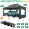 thumbnail image 5 of COBIZI 10x20 Pop Up Canopy Tent Heavy Duty with 6 Removable Sidewalls,Commercial Heavy Duty Pop Up Tent for Parties Waterproof and UV 50+ Wedding Tent with Roller Bag(Gray), 5 of 11