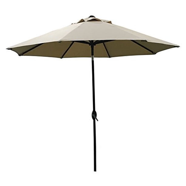 Abo Gear 9 Ft Outdoor Table Aluminum Patio Umbrella With Auto Tilt And Crank 8 Ribs Polyester Tan Walmart Com Walmart Com