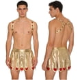 thumbnail image 5 of Aislor Mens Metallic Cupid Set Shiny Valentines Outfits Chest Harness with Slit Skirt Gold XL, 5 of 7