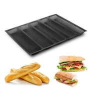 Garosa Baguette Pan,Silicone Oblong Shape Bread Molds Baguette Pan French Bakeware Tray ,French Bread Bakeware