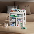 thumbnail image 3 of Caja de almacenamiento for productos de cuidado de la piel y cosméticos, tipo cajón, for dormitorio universitario, escritorio, gran capacidad, a prueba de polvo., 3 of 6