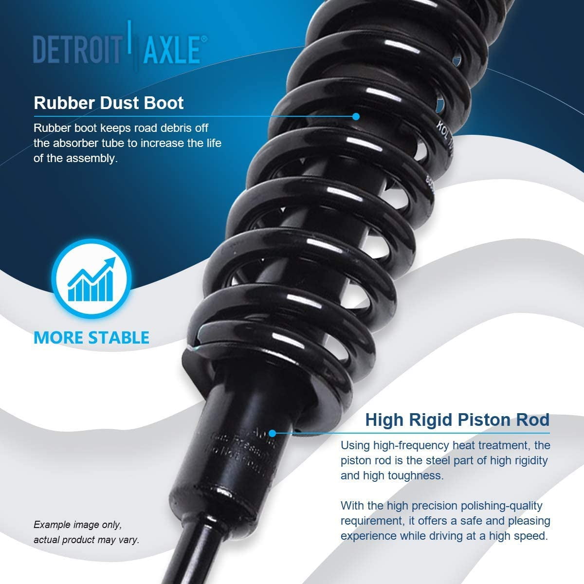 Detroit Axle - 6pc Struts Shocks Kit for 2003-2018 Toyota 4Runner 2007-2014 FJ Cruiser Complete 2 Front Struts with Coil Spring Rear 2 Shock Absorbers 2 Sway Bars Replacement