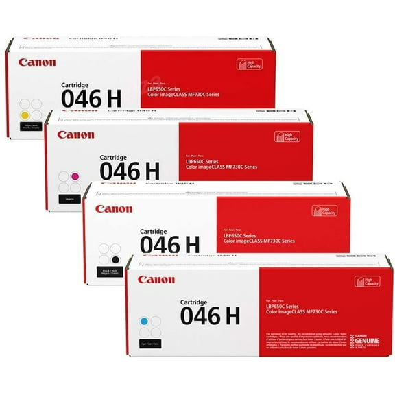 Canon 046 High Yield Toner Cartridge Set - Black, Cyan, Magenta, Yellow - Set of 4 (All High Yield)