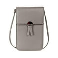 thumbnail image 1 of Bolsa de teléfono táctil para mujeres, bolso de hombro de cuero mini, transparente, gris oscuro, 1 of 2