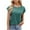 Green, variant on Jewelreauty Women Round Neck Shirts Cap Sleeve Solid Color Loose Pullover Blouses Casual Tunic Tee with Pocket (S, White)