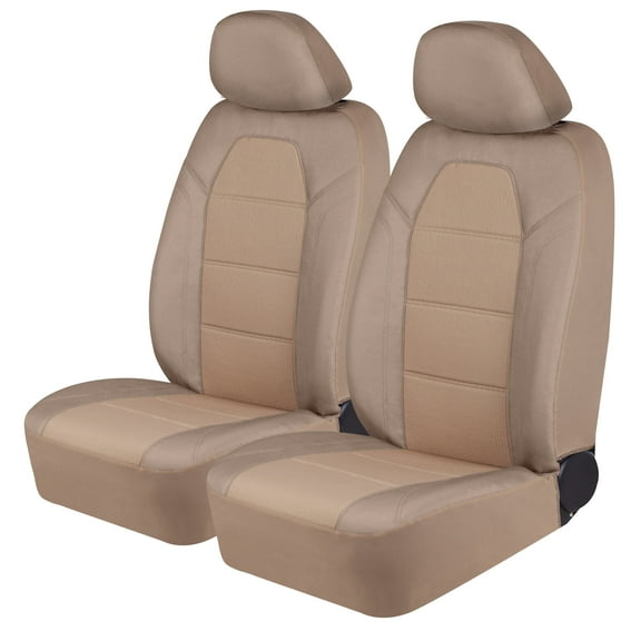 Auto Drive 2Piece Truck Seat Cover Polyester Santos Tan - Universal Fit, 2202SC305-1