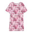 thumbnail image 4 of Ousvtion on Sale Women's Valentines Nightgown 3D Rainbow Print Sleepwear Short Sleeves Shirt Casual Round Neck Sleepdress Comfy Loungewear Valentine's Day Party Outfits Clearance,03-Pink,3X-Large, 4 of 5