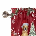thumbnail image 5 of Christmas Dog Kitchen Curtains and Valances Set, Winter Snowflake Christmas Tree Poinsettia Red Rod Pocket Window Valance Window Curtain Panels for Living Room Bedroom Laundry, 27.5x24in, 3 Pieces, 5 of 7
