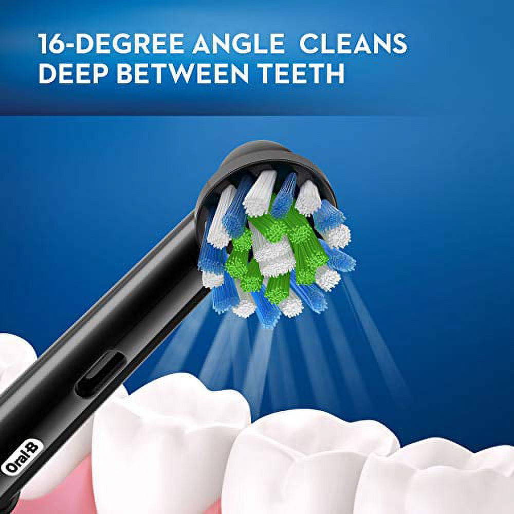 Oral-B Crossaction Electric Toothbrush Replacement Brush Head Refills, Black, 4 Count