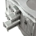 thumbnail image 6 of 48" Carrara White Marble Top Bathroom Vanity Double Sink Antique White Cabinet, 6 of 8