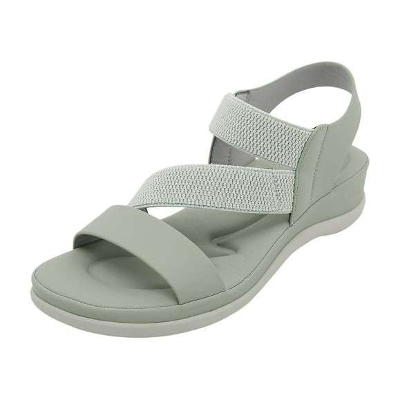 CAICJ98 Womens Sandlas Summer Fashion Sweet Open Toe Sandals Thick Bottom Elastic Strap Casual Comfortable Beach Sandals Green,8.5