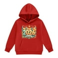 thumbnail image 2 of WOYY Toddler Girls 2026 New Year Hoodie Letter Print Kids Hooded Sweatshirt, Sizes 2-3T, 2 of 4