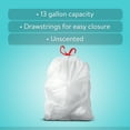 Great Value 13Gallon Drawstring Tall Kitchen Trash Bags, Unscented, 40
