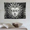 thumbnail image 4 of ONETECH  Sun and Moon Tapestry Burning Sun with Star Tapestry Psychedelic Tapestry Black and White Mystic Tapestry Wall Hanging, 4 of 7