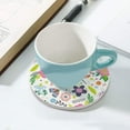 thumbnail image 5 of Round Drink Coasters, 1 Pcs Colorful Insects and Flowers Absorbent Ceramic Coaster with Cork Base for Coffee Cups Housewarming Gift for Home Decor, 5 of 6