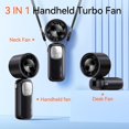 thumbnail image 4 of 3-In-1 Portable Handheld Turbo Fan With 100 Speeds And LED Display Purple, 4 of 16