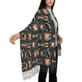 thumbnail image 4 of Honeii Various Crustaceans Print Scarf Oversized Scarf Tassel Fall Winter Thick Scarf Warm Shawl Women,Women's Scarves & Wraps, 4 of 8