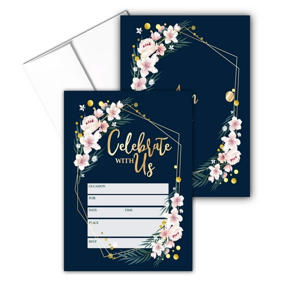 Stonehouse Collection - Formal Party Invitations - Floral Wedding Party Invites,