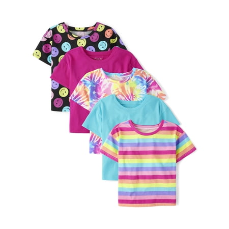 The Children's Place Girls Short Sleeve Tee, 5-Pack, Sizes XS-XXL