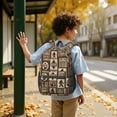 thumbnail image 6 of Bigfoot and Paw Print Brown Pattern 17" School Backpacks for Teens,Waterproof Oxford Fabric,S-Shape Padded Straps for School,Travel,Hiking,Camping, 6 of 6