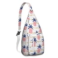 thumbnail image 1 of Tropical Pineapple Backpack - Golden Fruit & Flowers Print, Fashionable Multi-Functional Travel Pack, 1 of 4