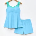 thumbnail image 3 of Ashyfjp Tankini Sets for Women Casual Contrast Strap Loose Flowy Top with Swim Shorts Soft Comfortable Two-Piece Summer Swimwear, Size S-XXL, 3 of 9
