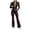 Coffee, variant on Tqcoqu Women's Solid 2 Piece Yoga Outfit,Zip Up Cropped Jacket & High Waist Flare Long Pants,Stretch Athletic Workout Plus Size Tracksuit Set for Women,Black Women's S-XXXXXL