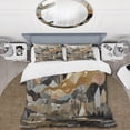 thumbnail image 2 of Designart "Geometric Horizons in Grey and Gold I" City Geometric Bedding Covert Set - Industrial Grey Cityscapes Bed Set With 2 Shams, 2 of 6