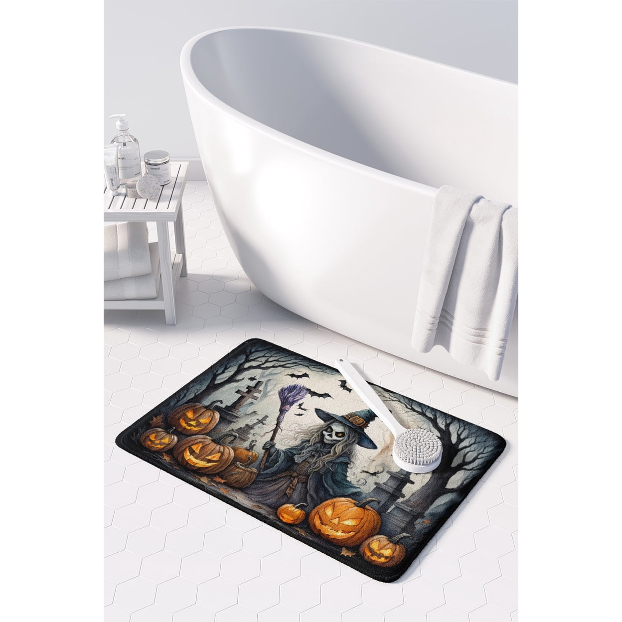 Carolines Treasures DAC2282RUG 19 x 27 in. Unisex Witch Spooky Halloween Memory Foam Kitchen Mat