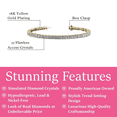 thumbnail image 3 of Cate & Chloe Leila 18k Yellow Gold Plated Tennis Bracelet with Simulated Diamond Crystals for Women, 3 of 6